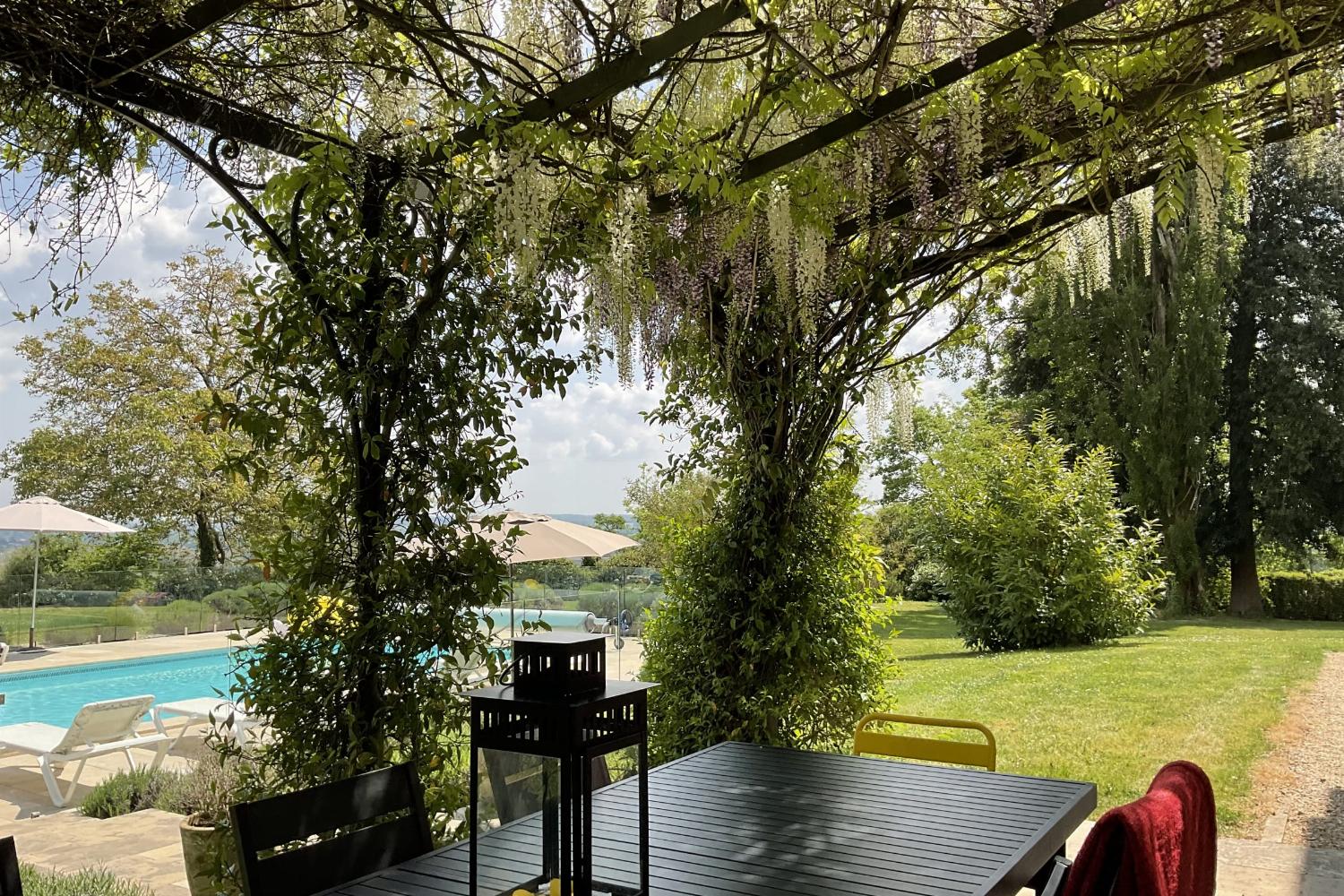 Shaded dining terrace