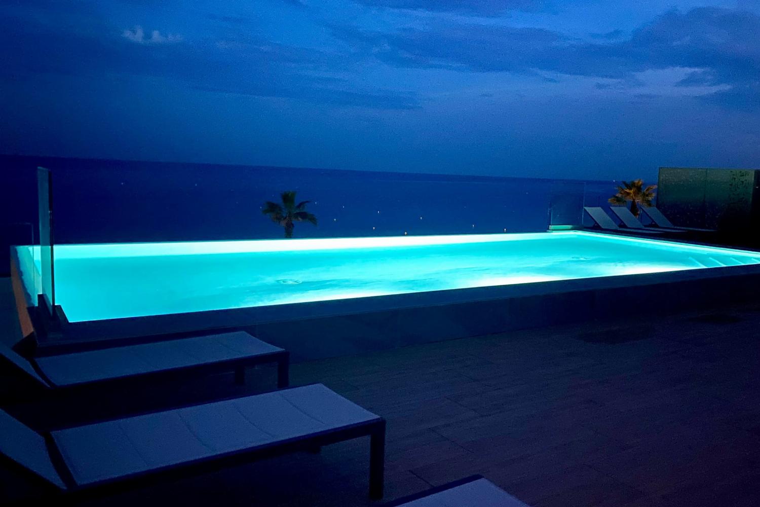 Shared pool at night