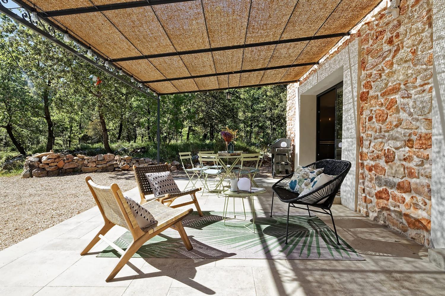 Shaded dining terrace