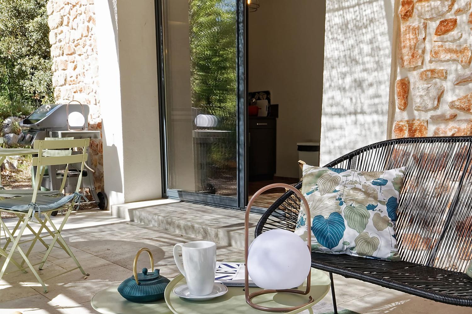 Shaded dining terrace