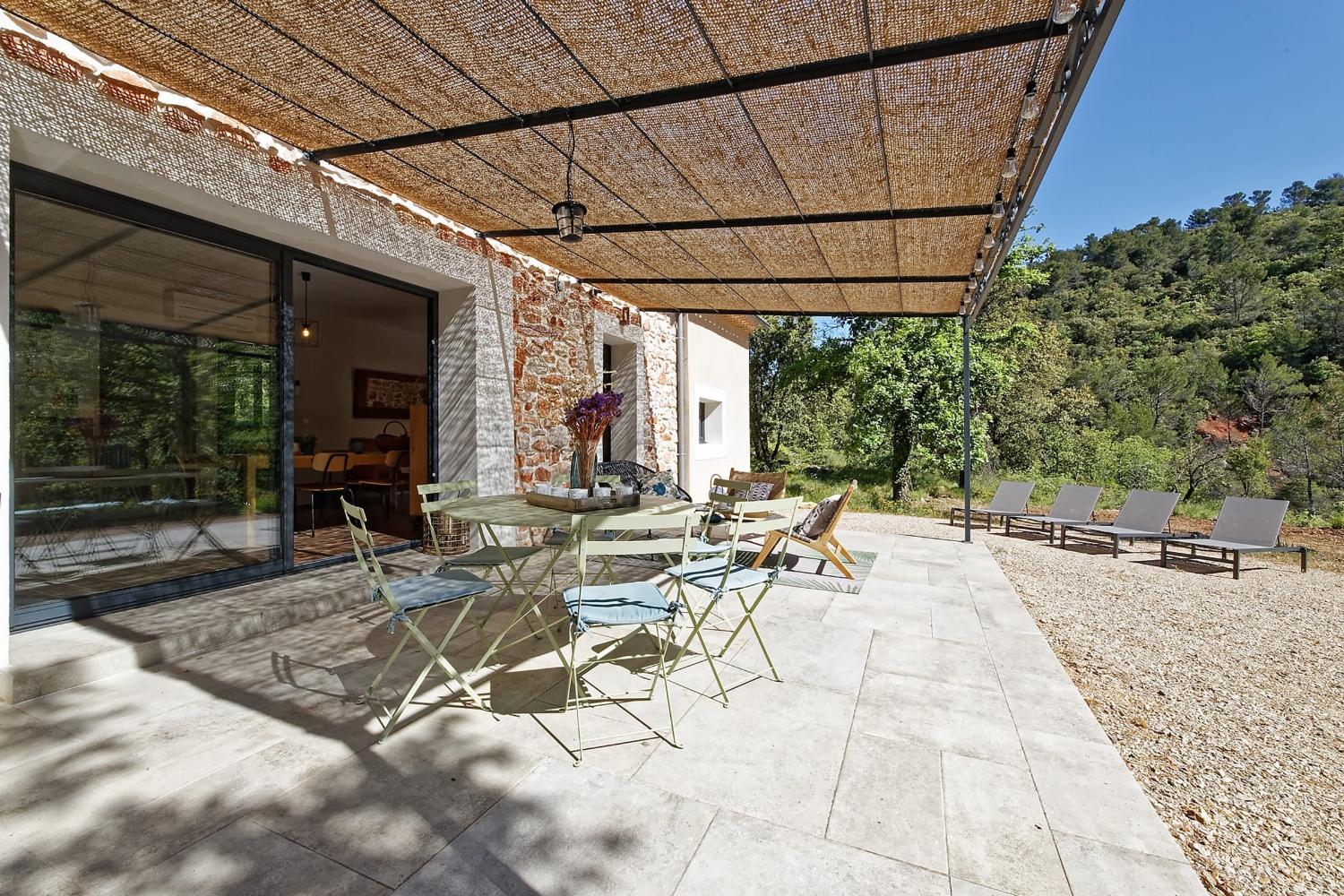 Shaded dining terrace