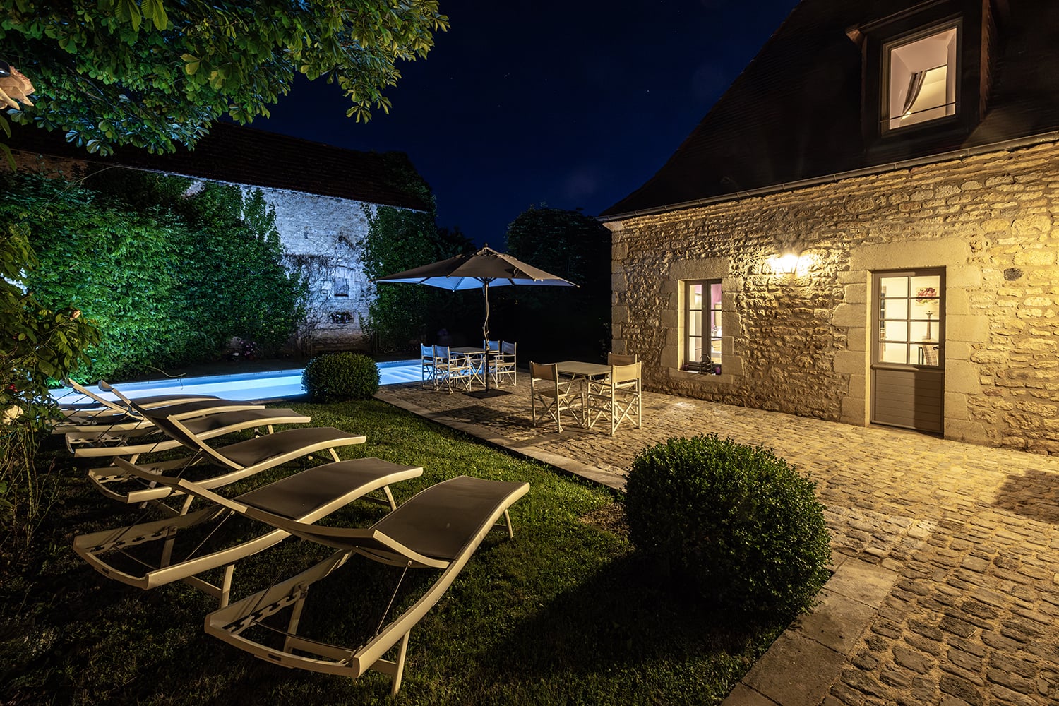 Terrace at night