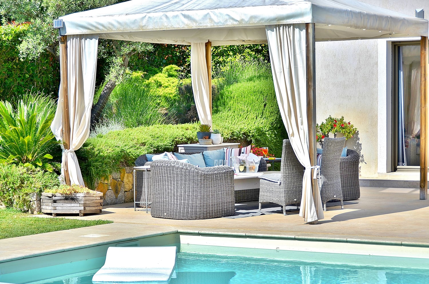 Shaded dining terrace