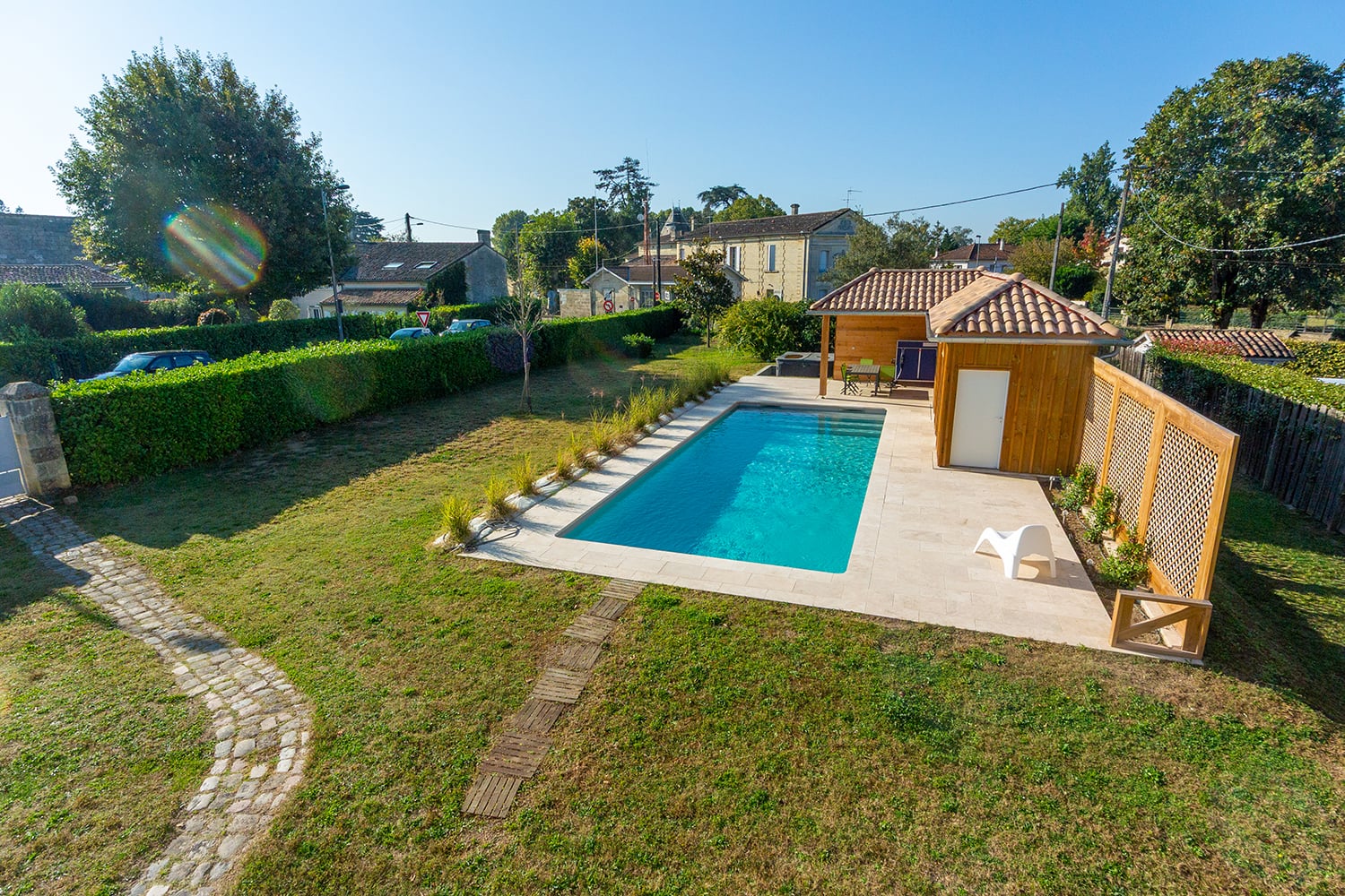 Private heated pool