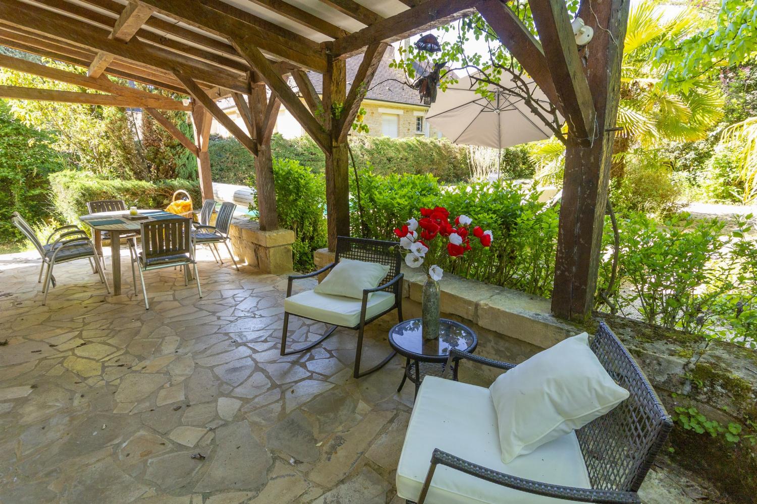 Shaded dining terrace