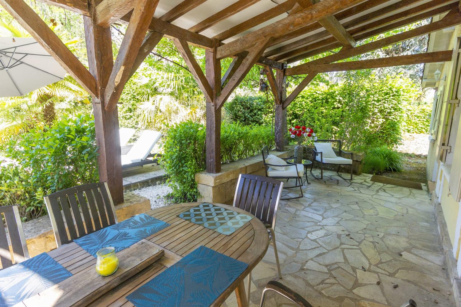 Shaded dining terrace