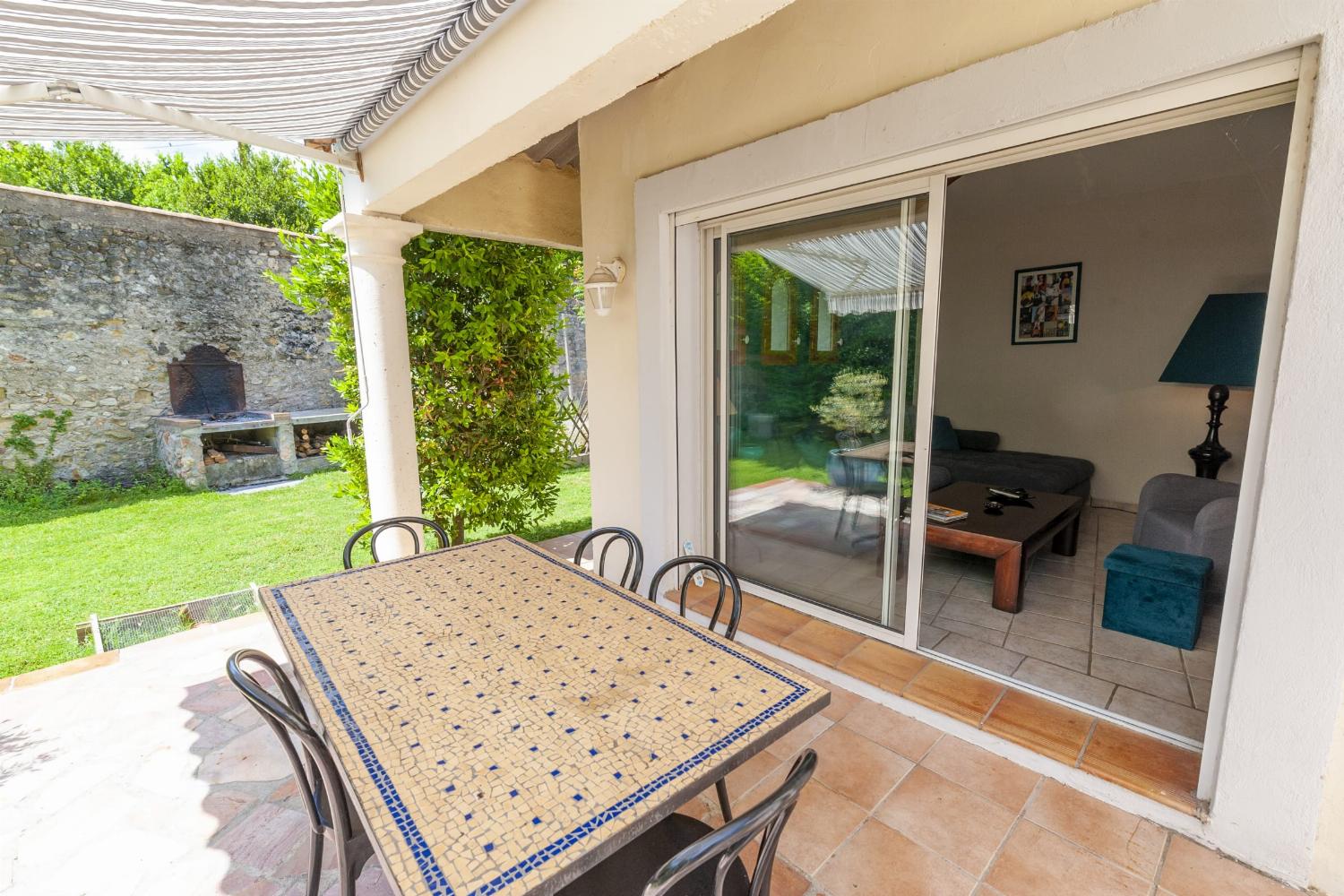 Shaded dining terrace