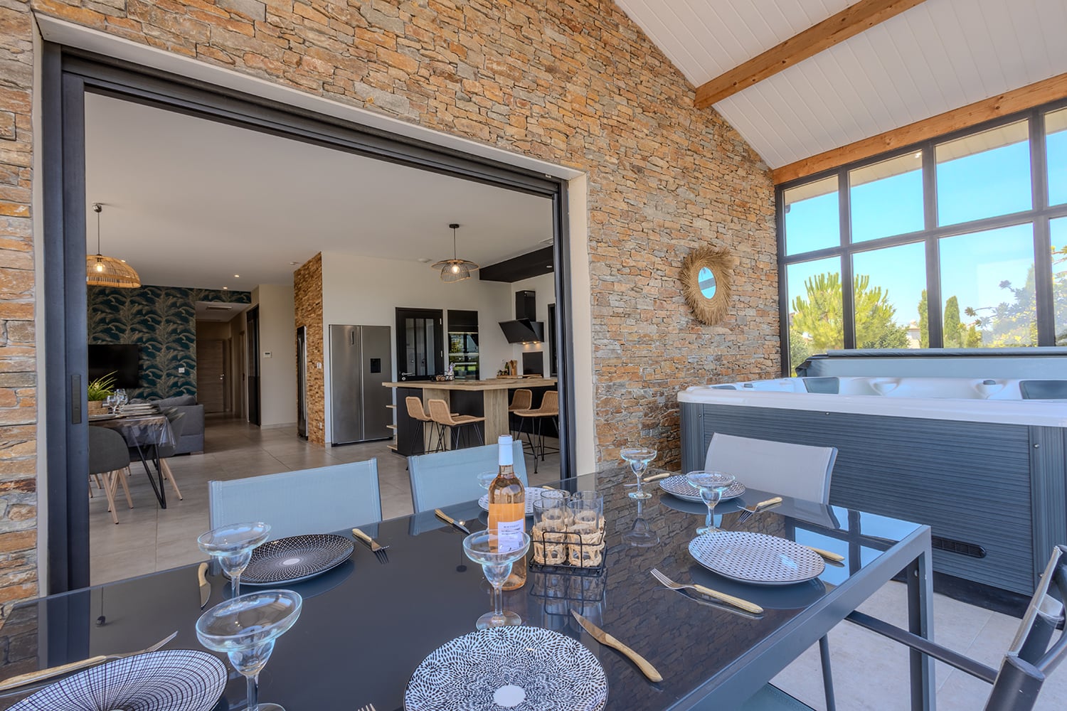 Shaded dining terrace