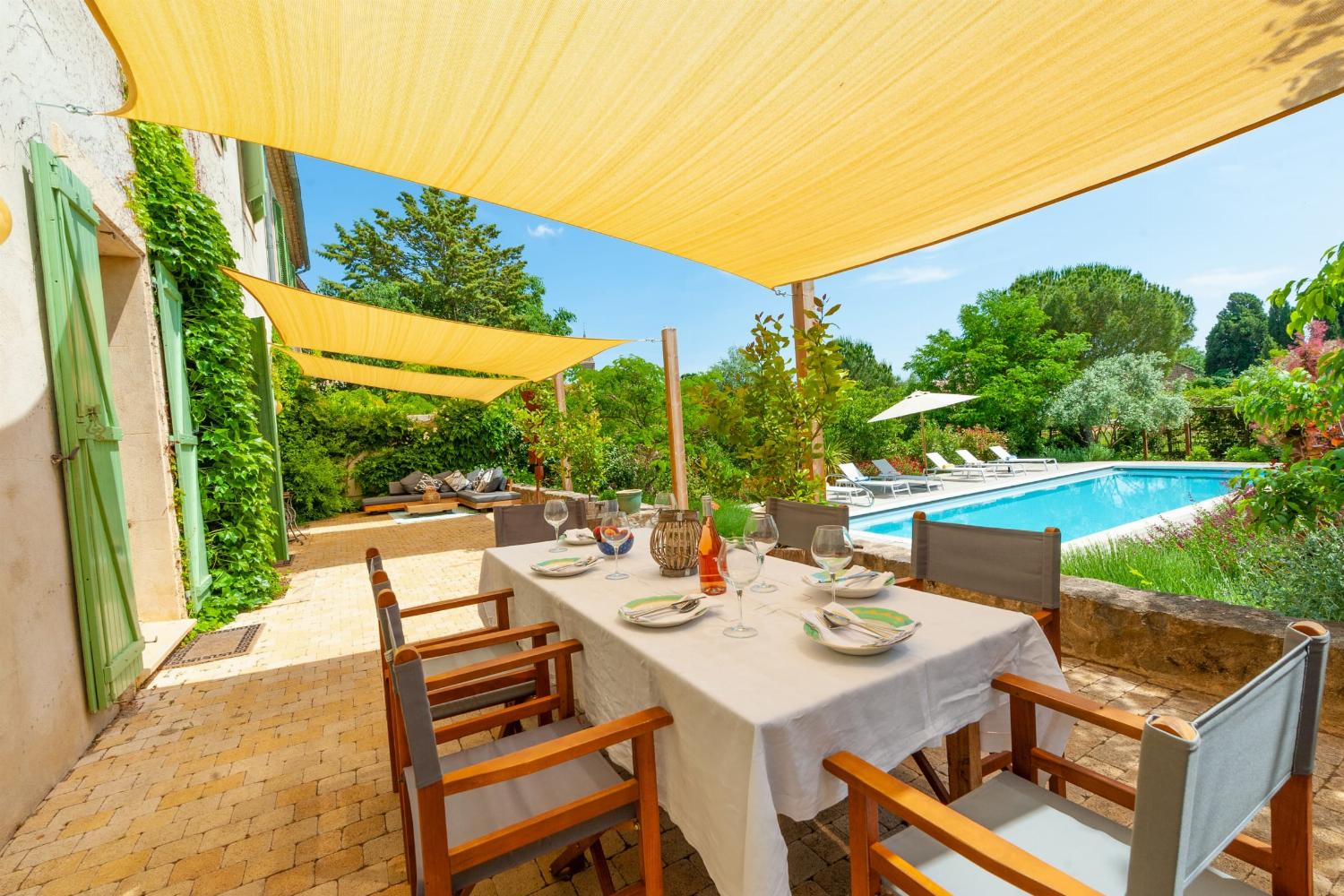 Shaded dining terrace