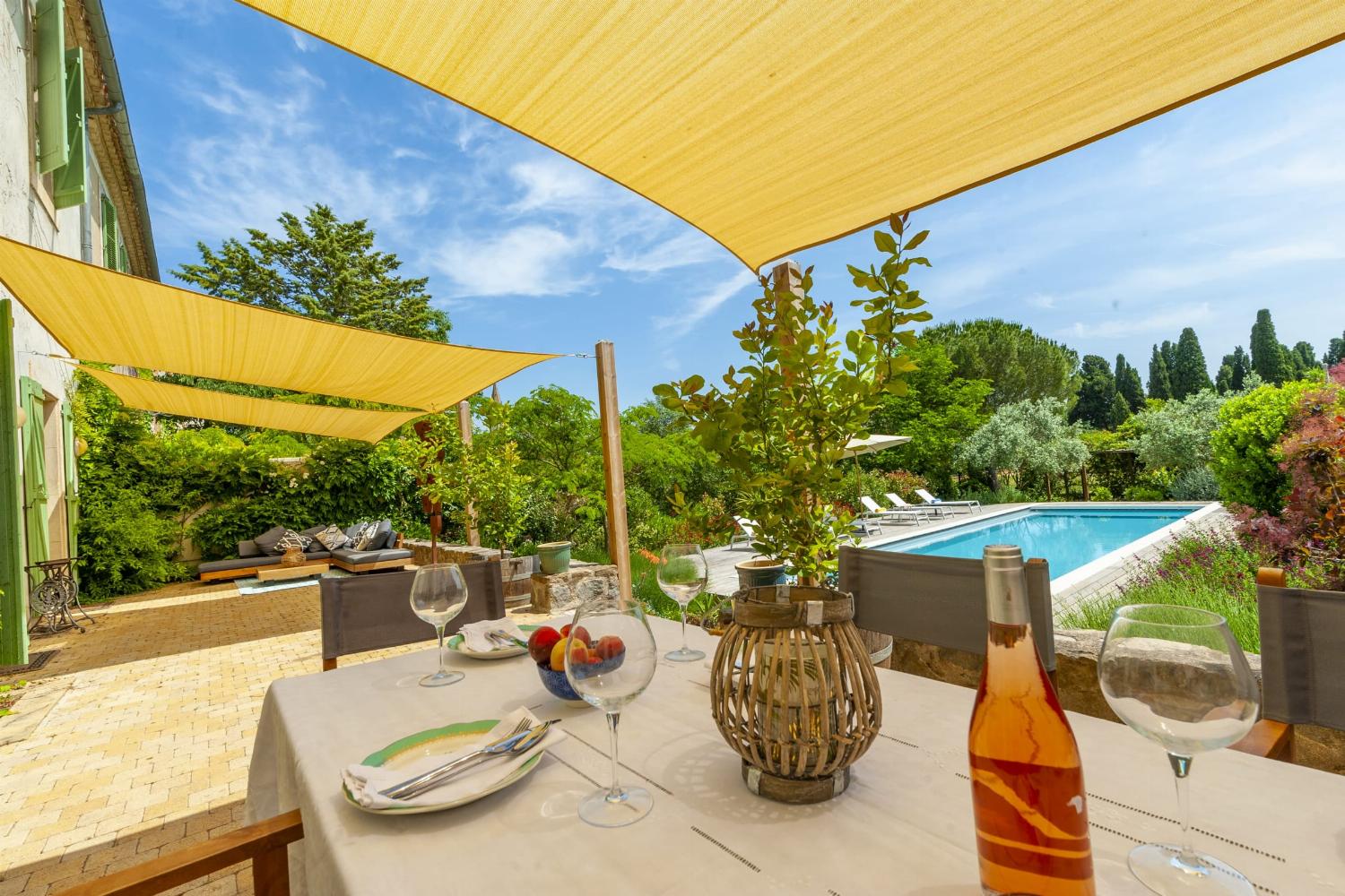 Shaded dining terrace