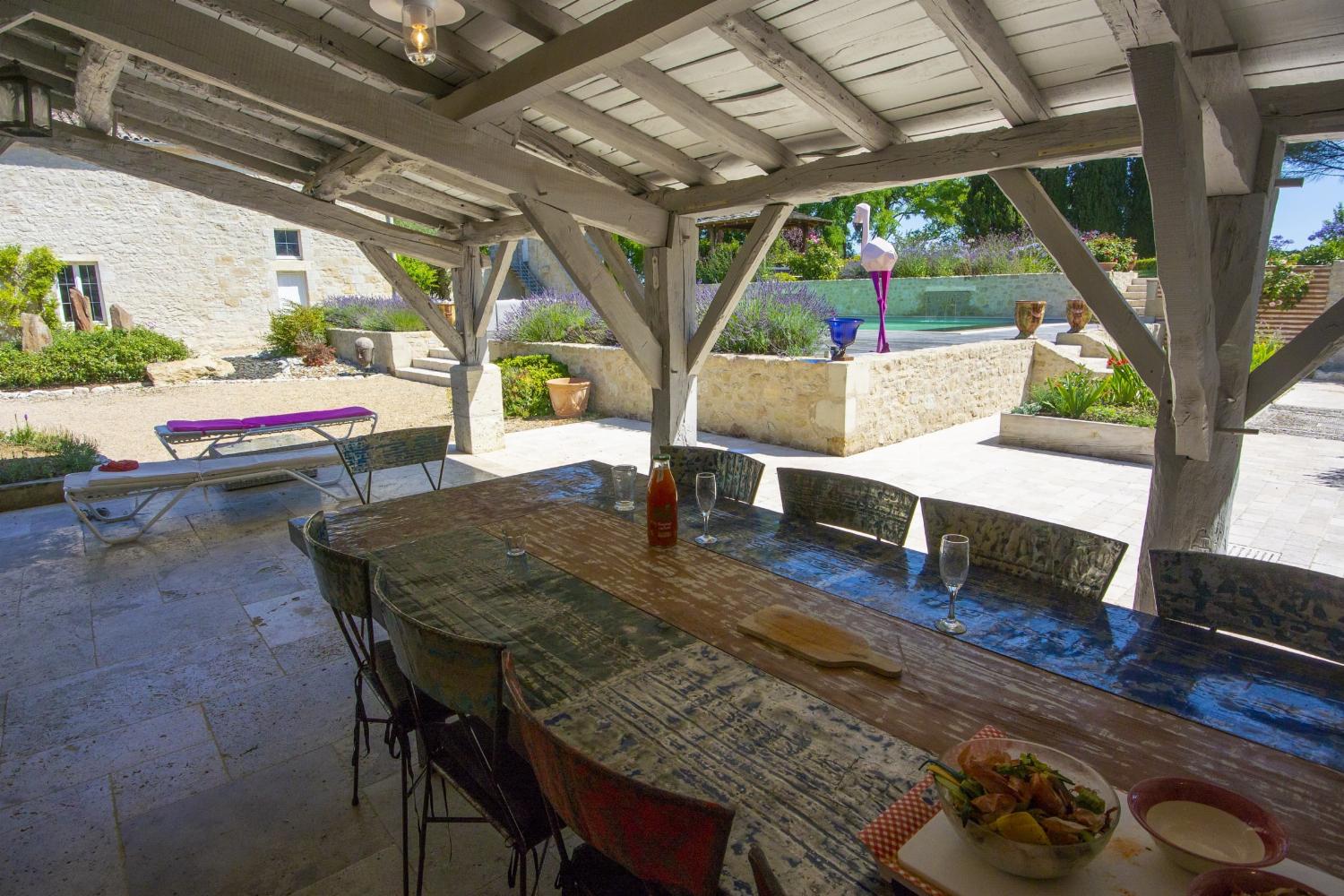 Shaded dining terrace