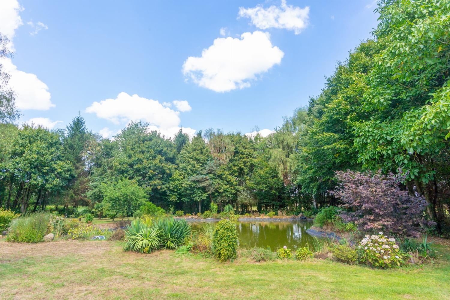 Garden in France with pond