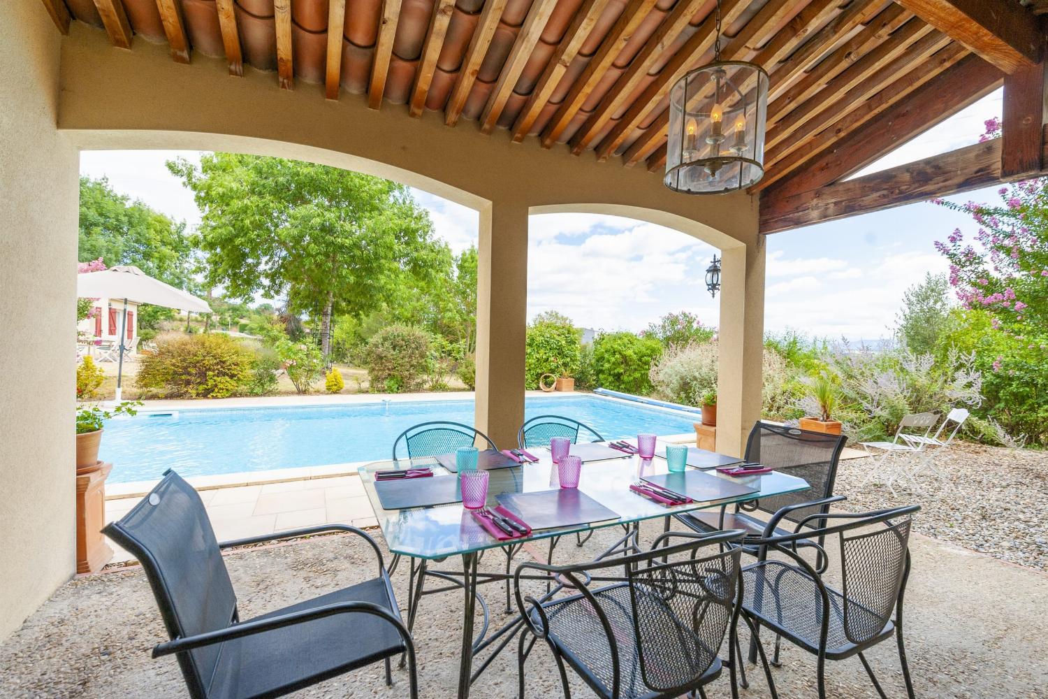 Shaded dining terrace