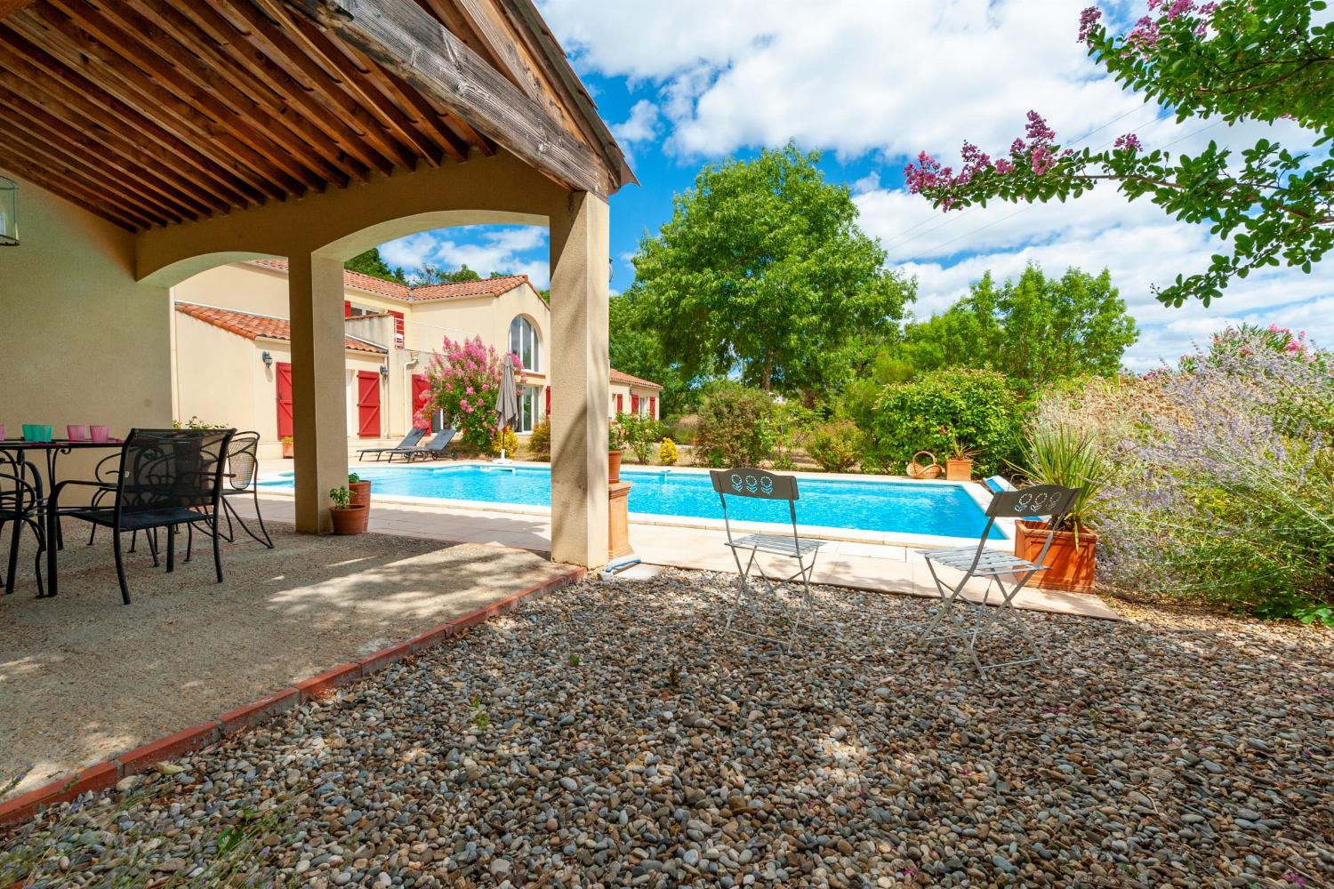 Shaded dining terrace