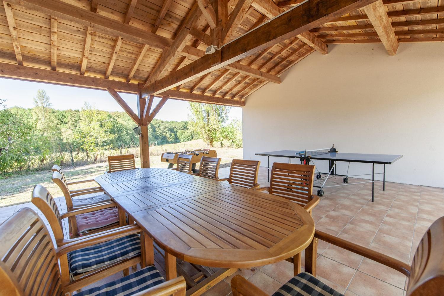 Shaded dining terrace
