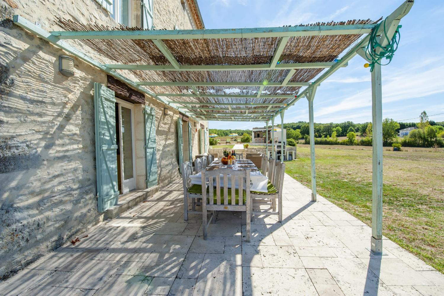 Shaded dining terrace