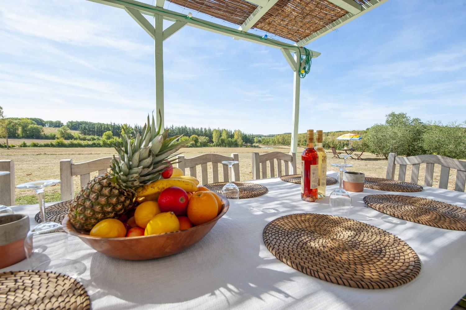 Shaded dining terrace