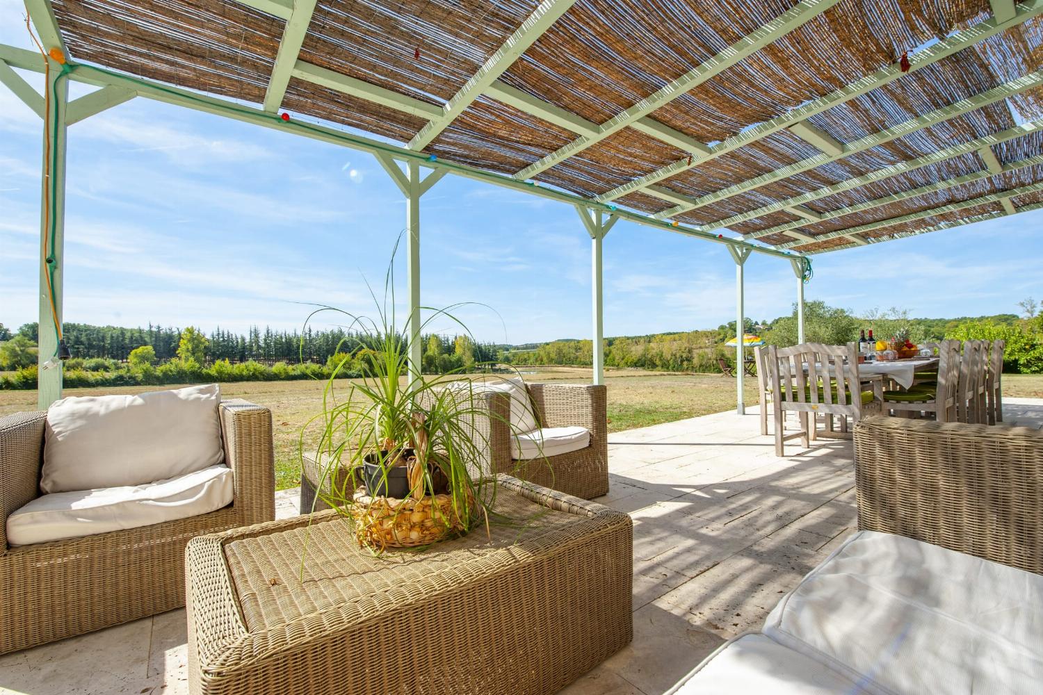 Shaded dining terrace