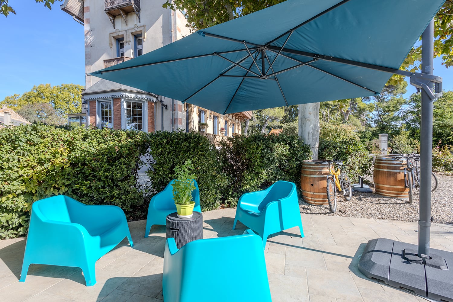 Shaded terrace