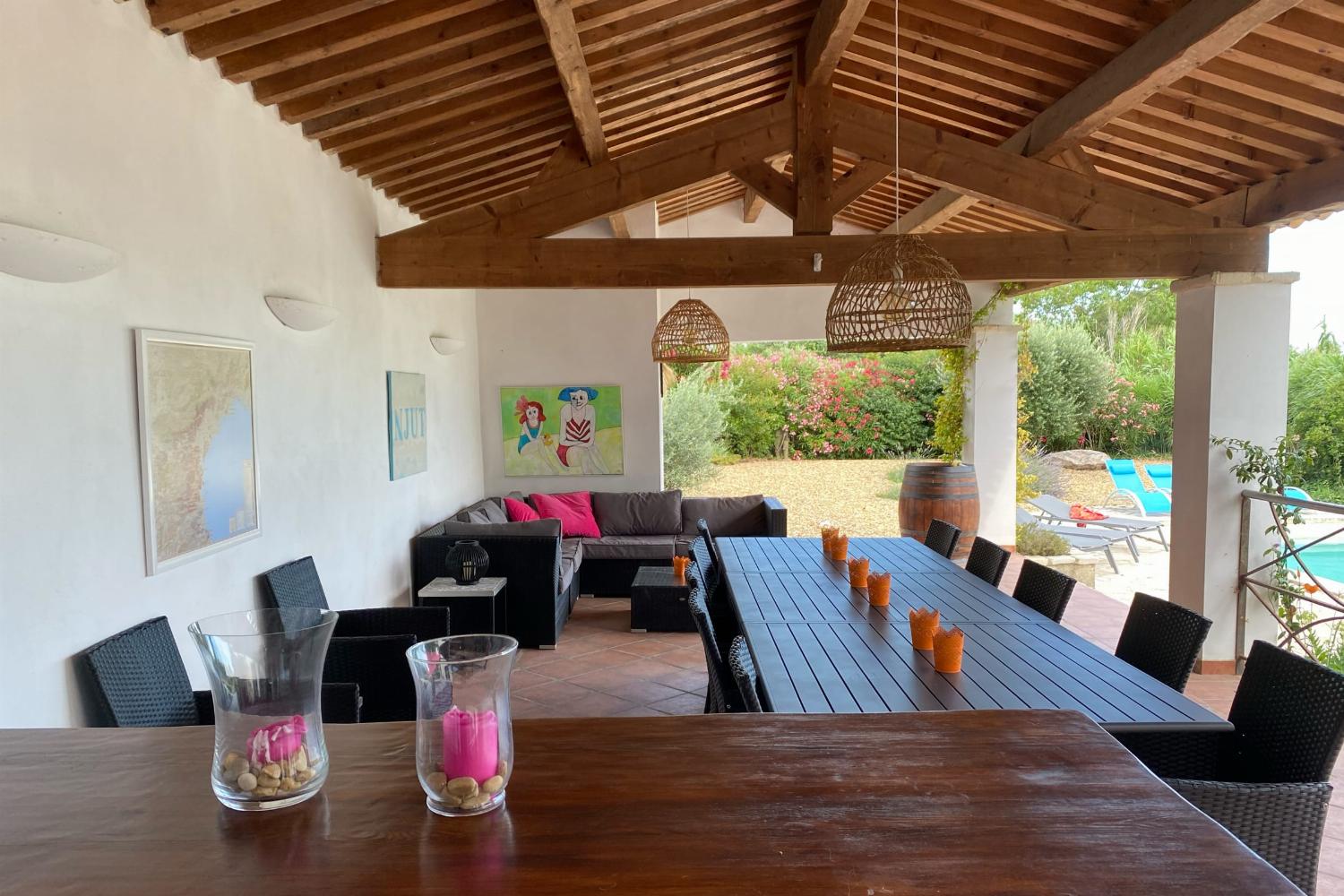 Shaded dining terrace