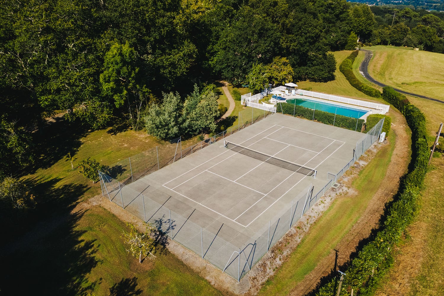 Private tennis court