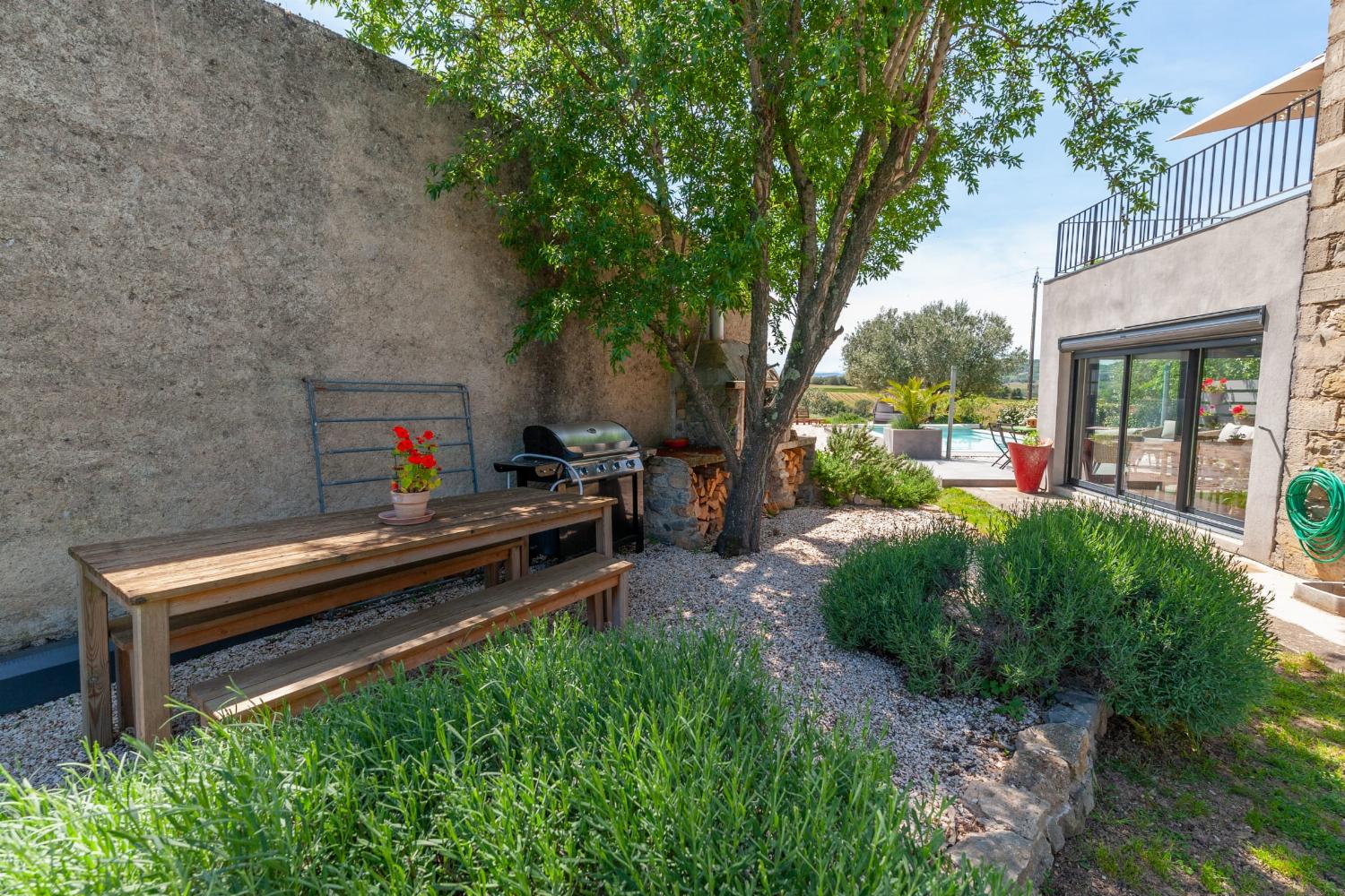 Garden in France with BBQ