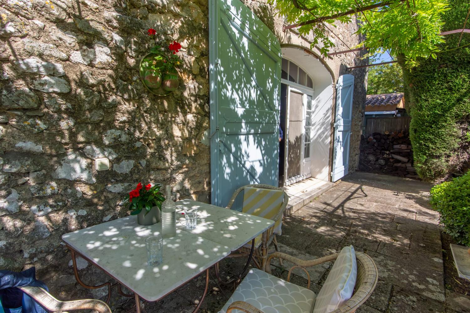 Shaded terrace
