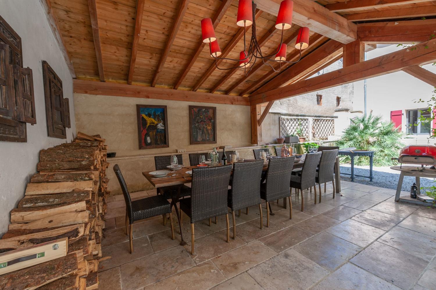Shaded dining terrace