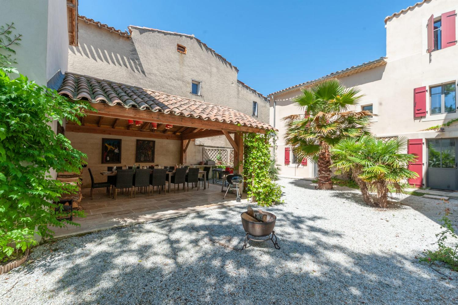 Shaded dining terrace