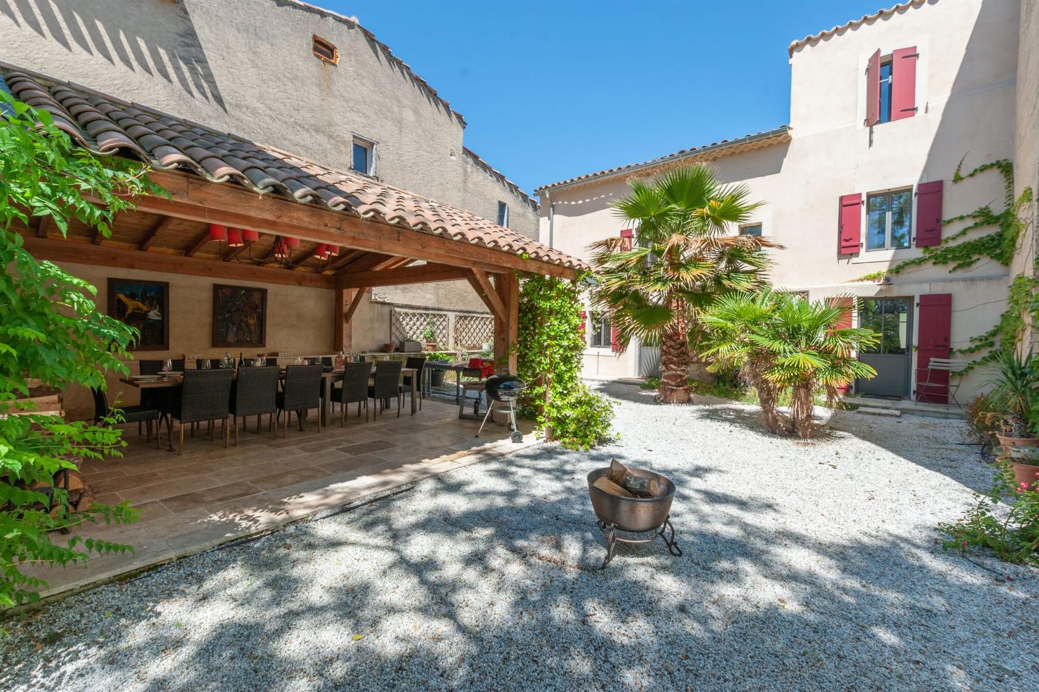Shaded dining terrace