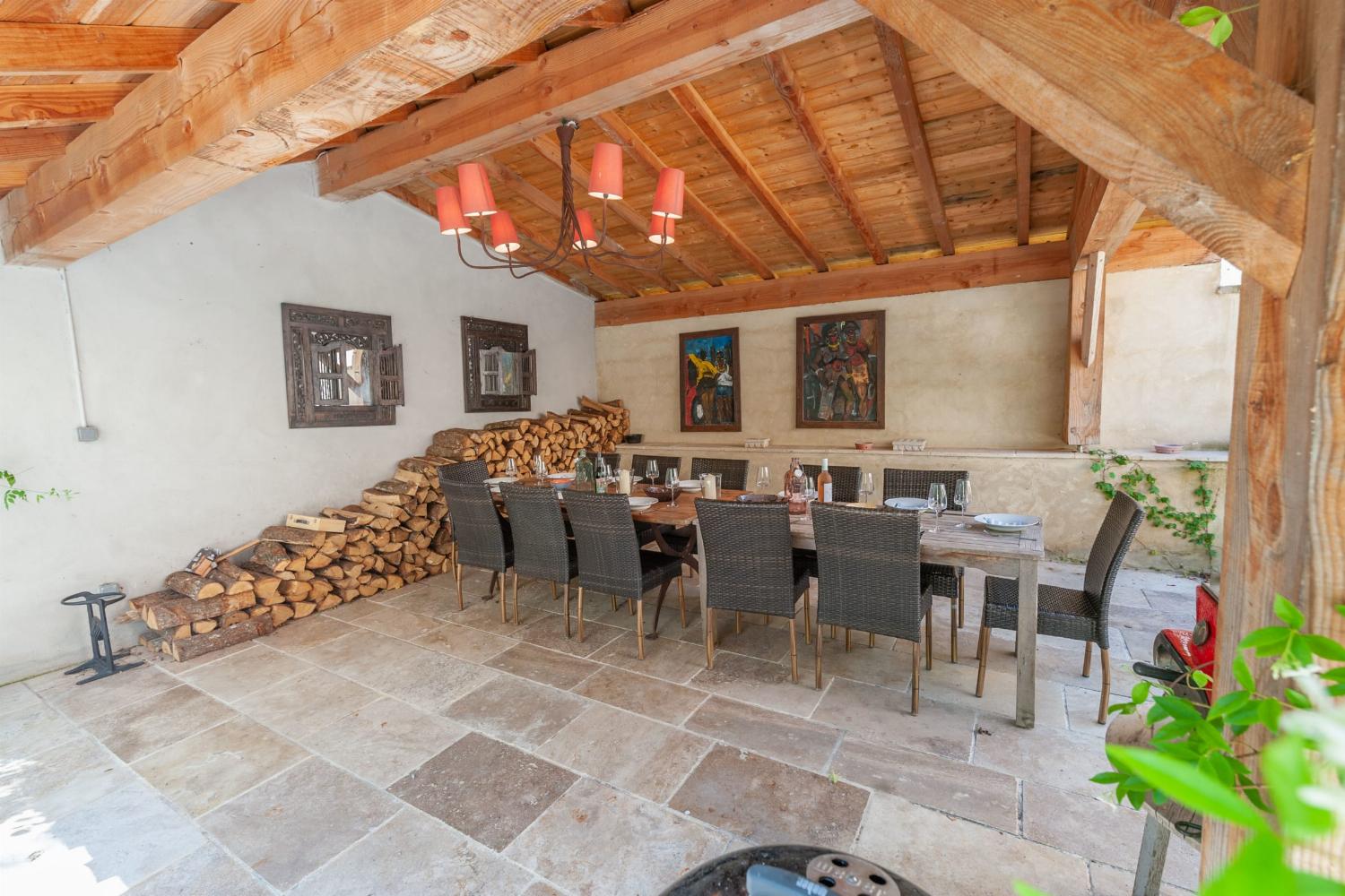 Shaded dining terrace