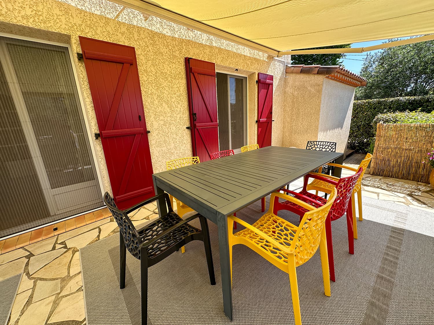 Shaded dining terrace