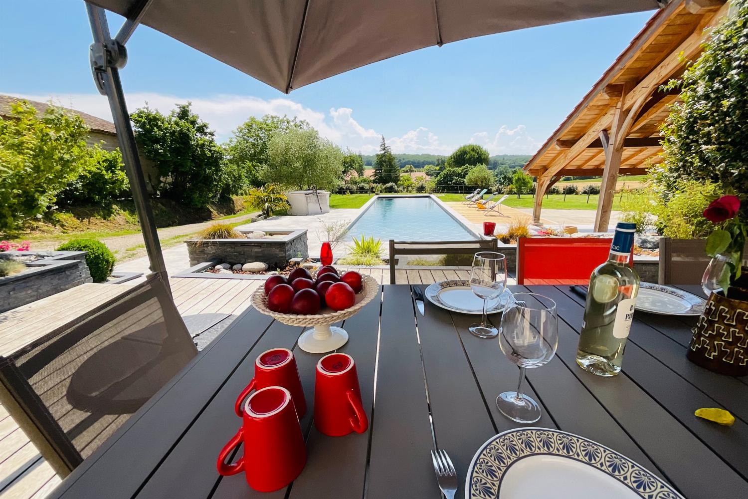 Shaded dining terrace