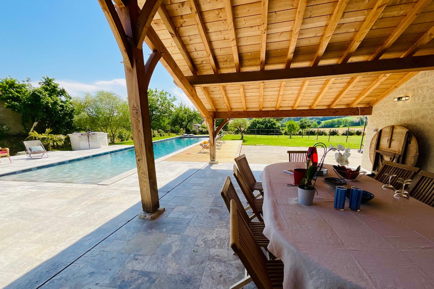 Shaded dining terrace