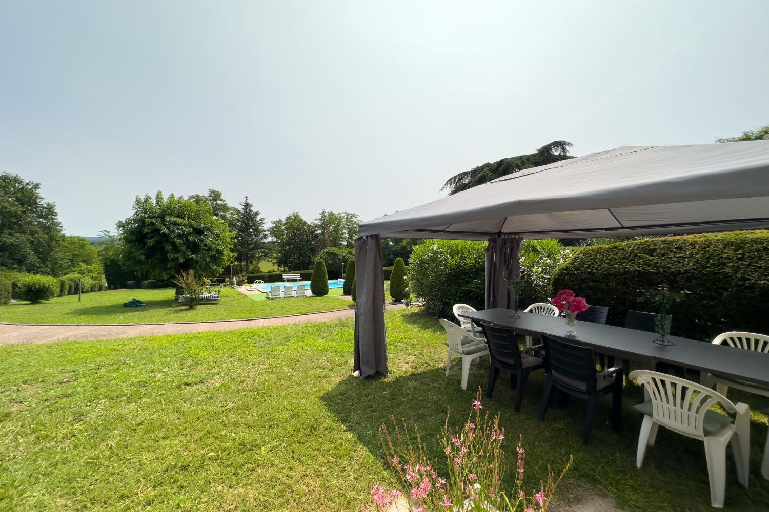 Shaded dining terrace