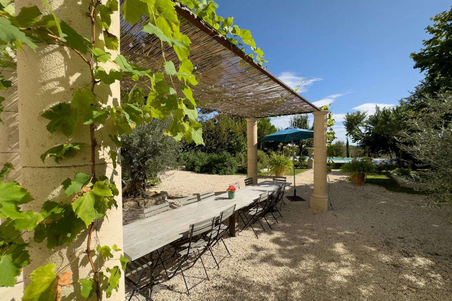 Shaded dining terrace