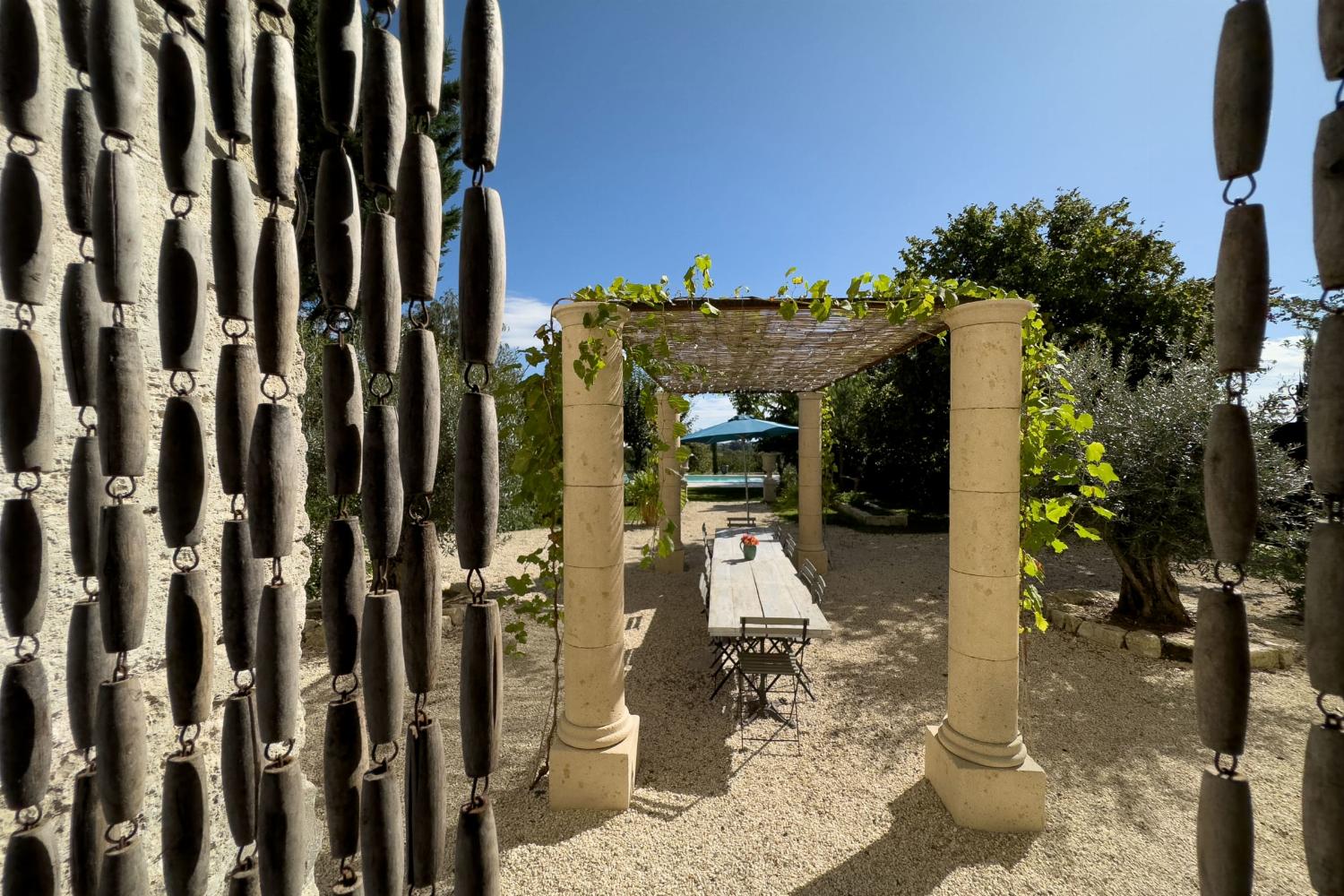 Shaded dining terrace