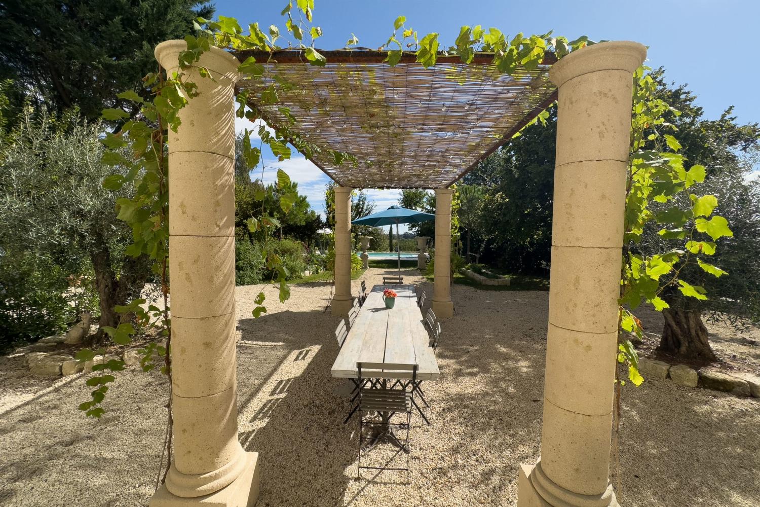 Shaded dining terrace