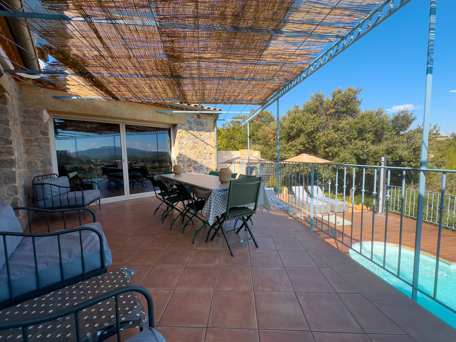 Shaded dining terrace