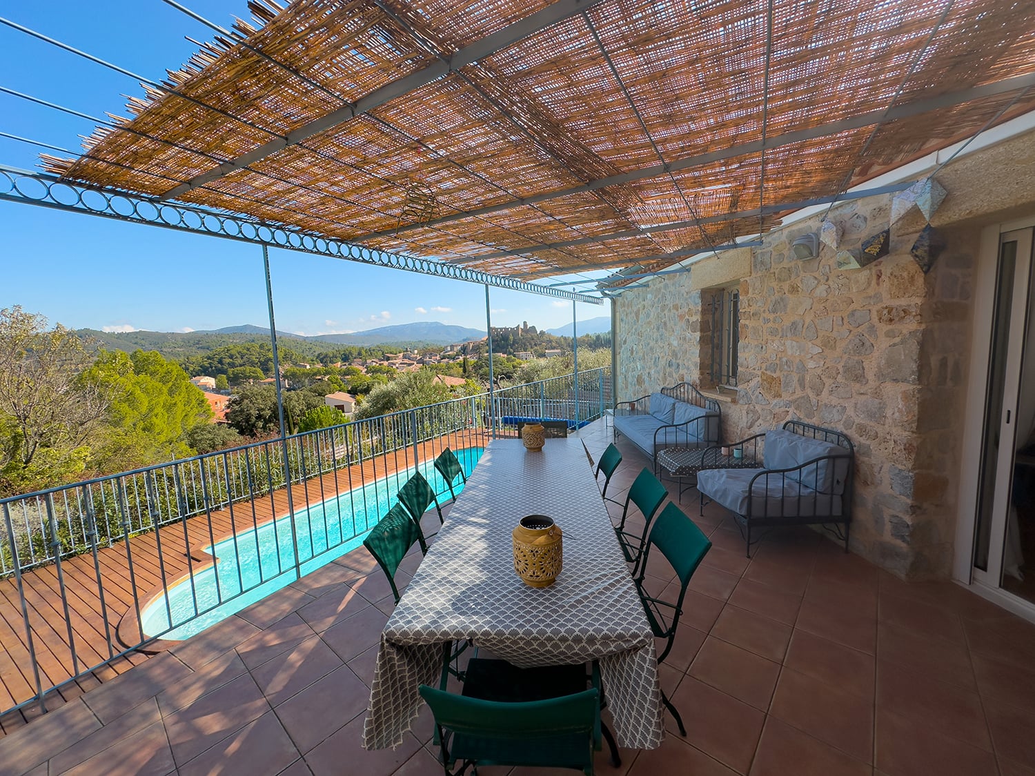 Shaded dining terrace