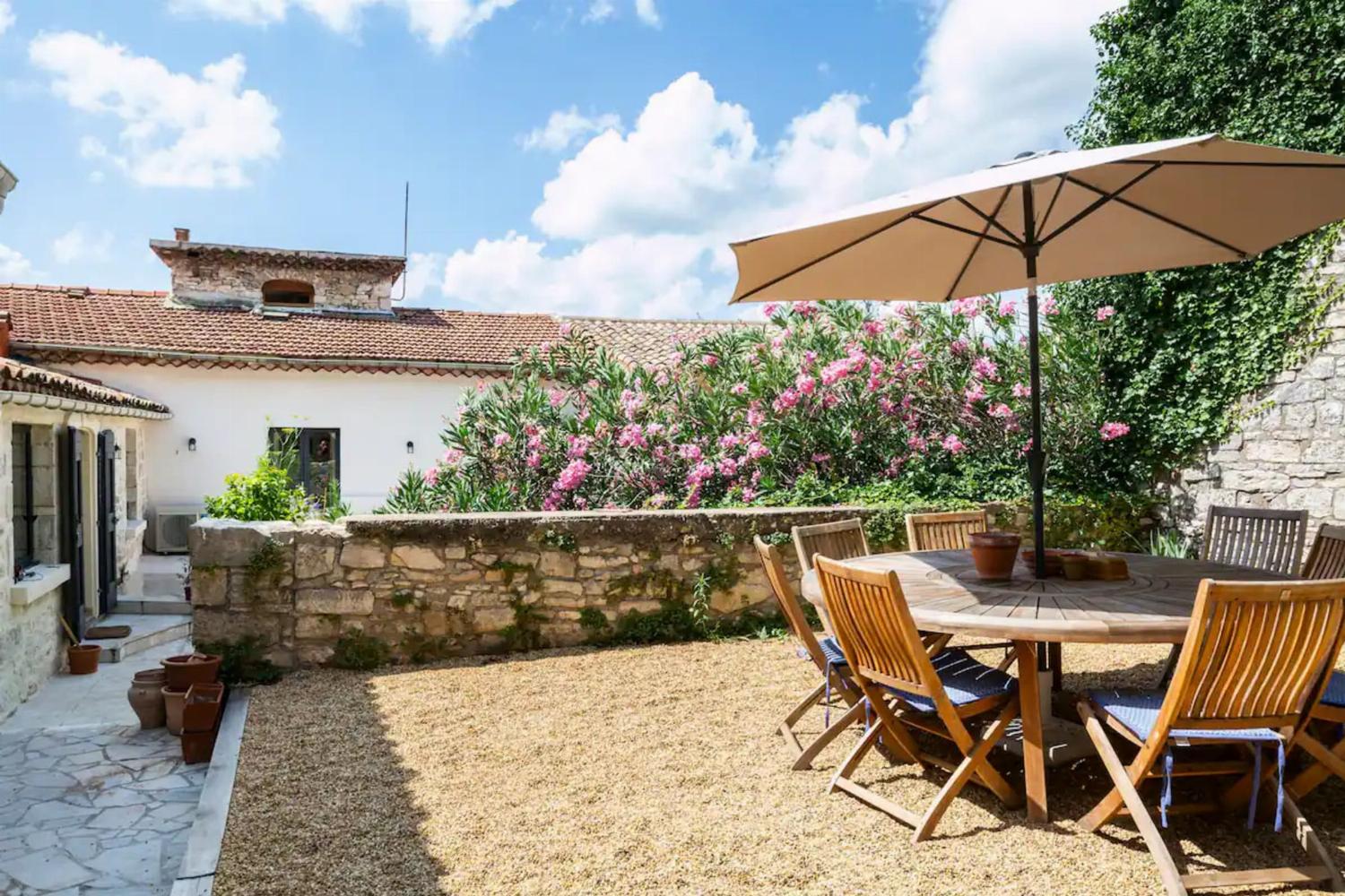 Shaded dining terrace