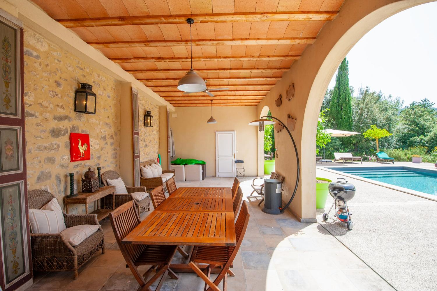 Shaded dining terrace