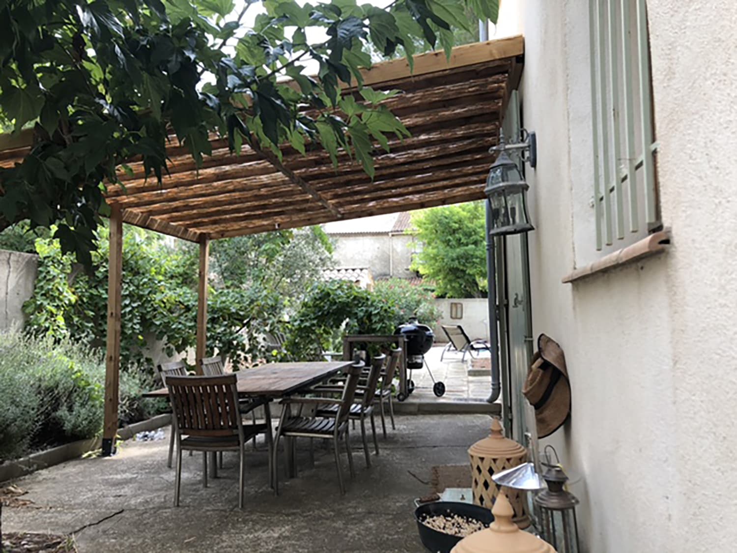 Shaded terrace