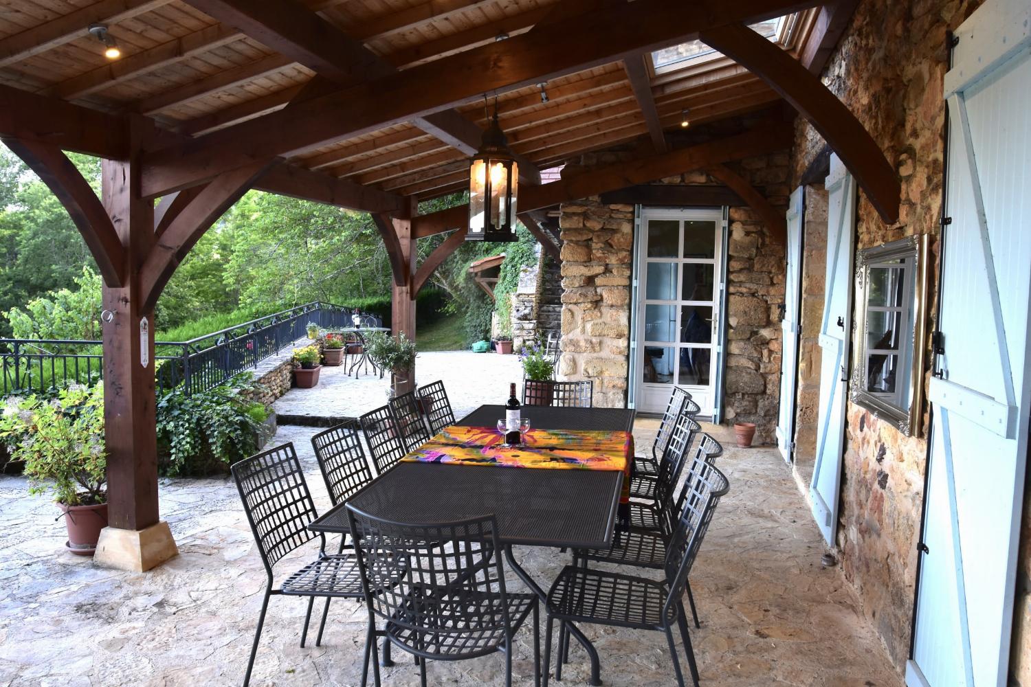Shaded dining terrace