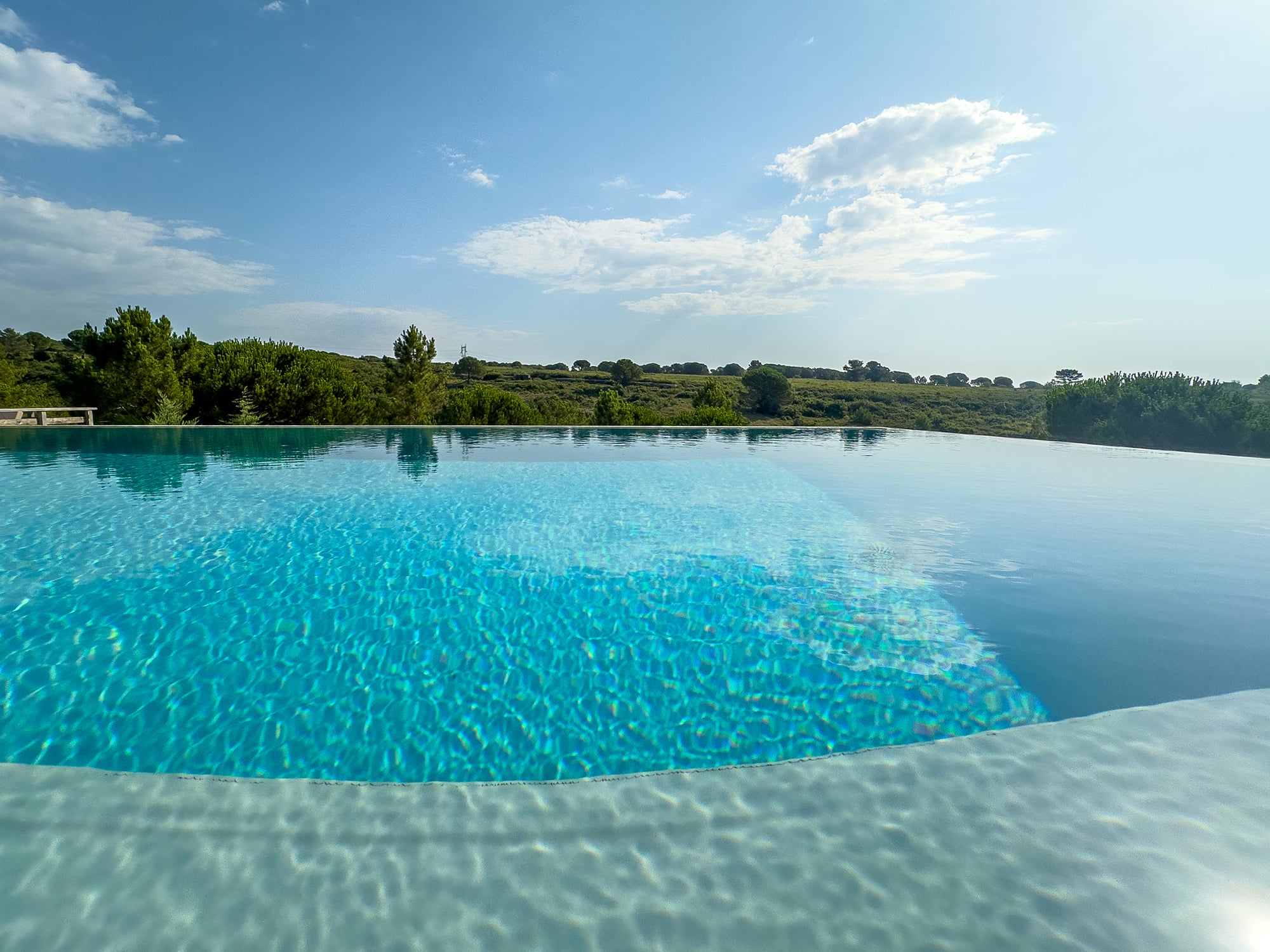 Private heated infinity pool