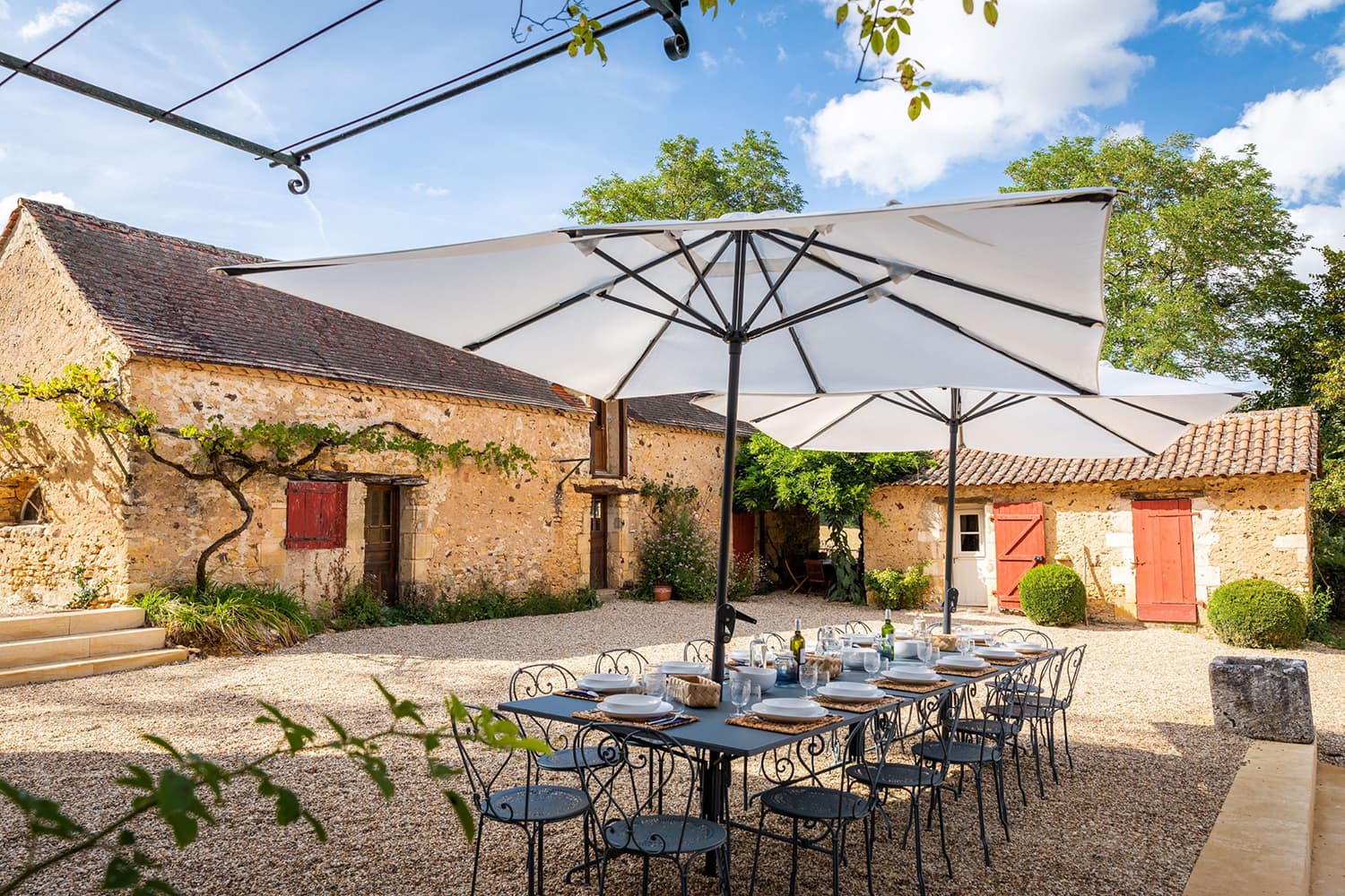 Shaded dining terrace