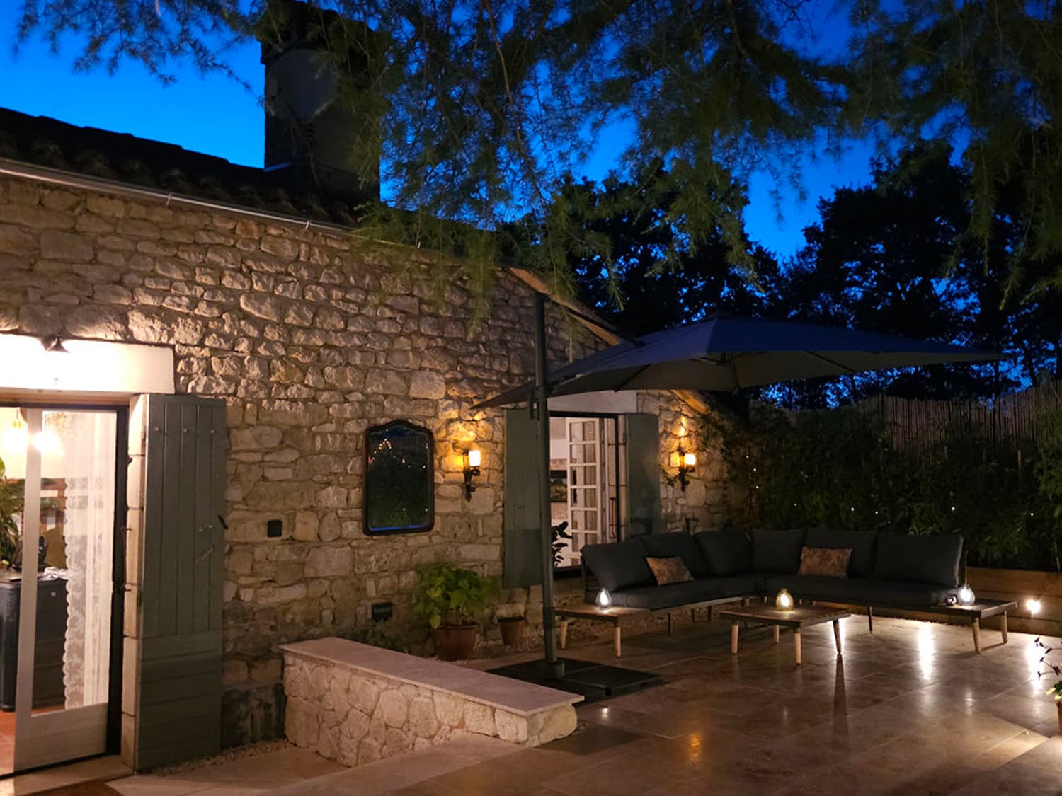 Holiday home in Lot at night