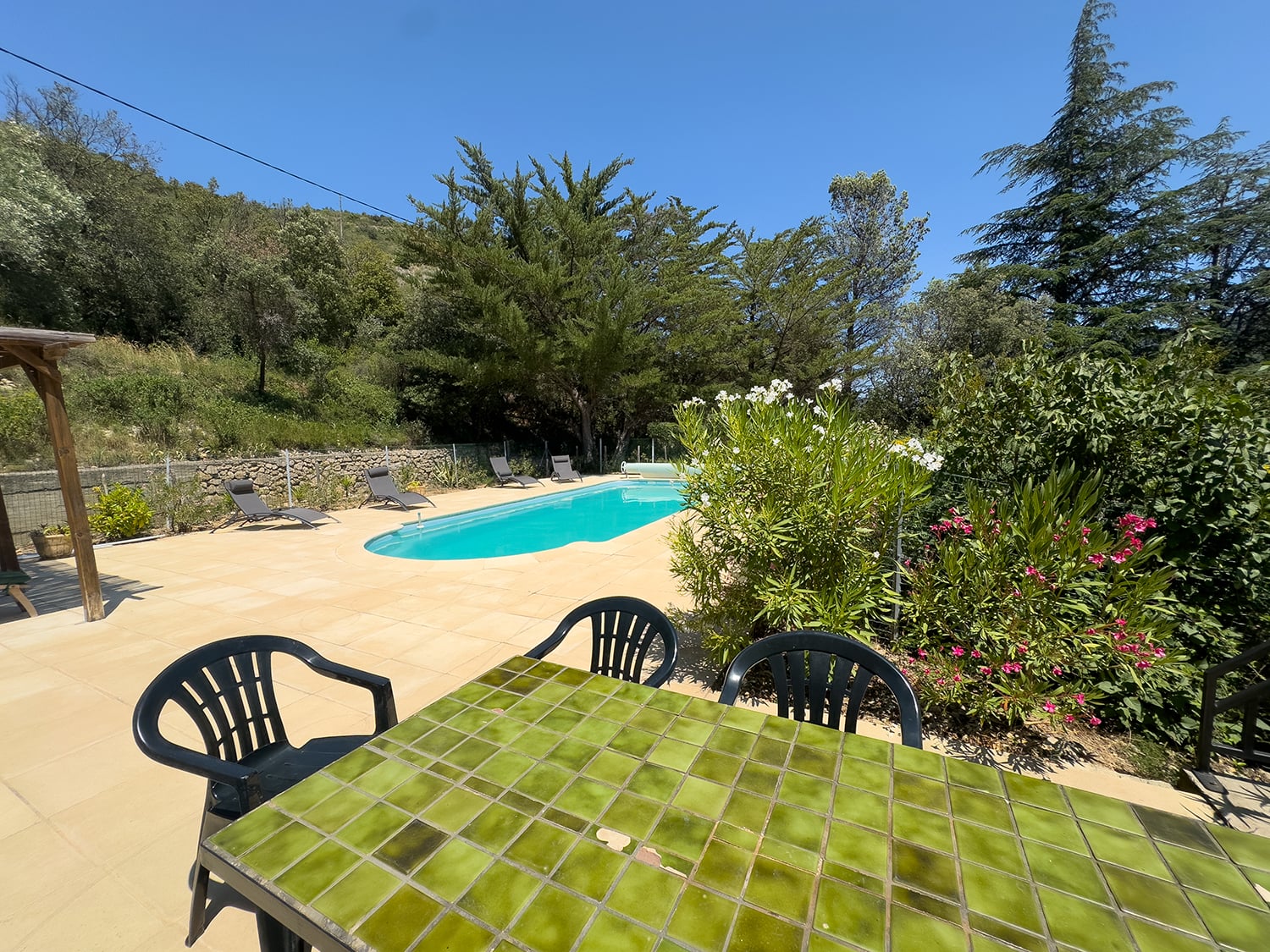 Dining terrace and private pool