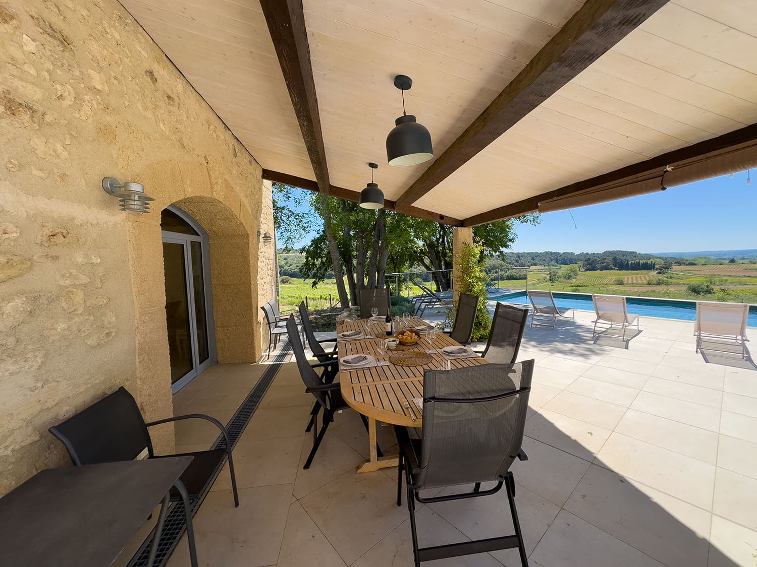 Shaded dining terrace