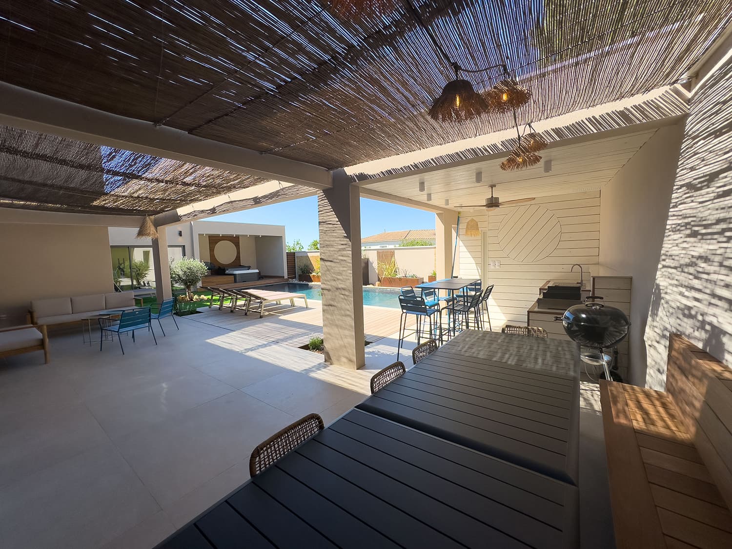 Shaded dining terrace